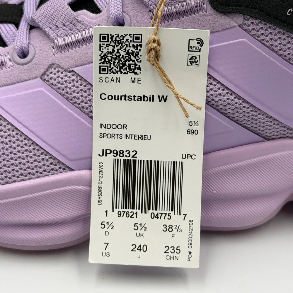 Adidas Court Stabil Sneakers Womens 7 Purple JP9832 Indoor Volleyball **NEW**